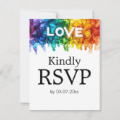 🌈 🐦 LGBTQ mit Hochzeit von Lieben RSVP Karte (Vorderseite)