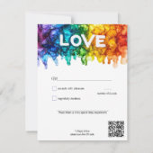 🌈 🐦 LGBTQ mit Hochzeit von Lieben RSVP Karte (Rückseite)