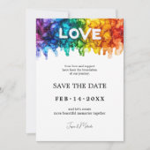 🌈 🐦 LGBTQ mit Hochzeit von Lieben Save The Date (Vorderseite)