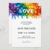 🌈 🐦 LGBTQ mit Hochzeit von Lieben Save The Date (Vorne/Hinten)