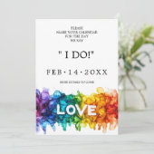 🌈 🐦 LGBTQ mit Hochzeit von Lieben Save The Date (Stehend Vorderseite)
