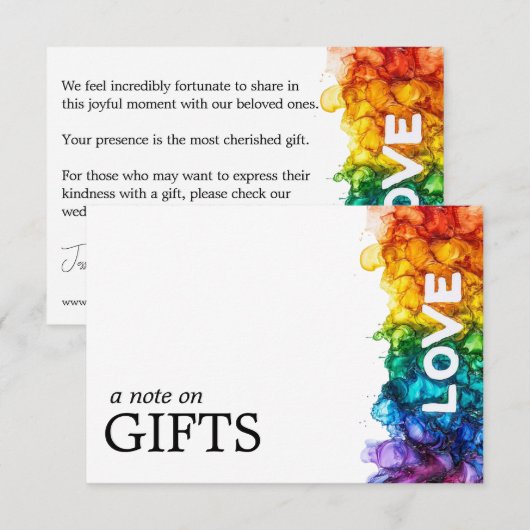 LGBTQ mit 🌈 Liebe Begleitkarte (Vorne/Hinten)