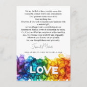 🌈 LGBTQ mit Liebe gestrichen Begleitkarte (Rückseite)