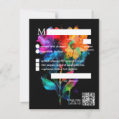 🌈 LGBTQ Mit Menü und QR-Code Petals & Pride  RSVP Karte (Rückseite)