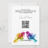 LGBTQ+ mit QR-Code Rainbow Lovebirds Save The Date (Rückseite)