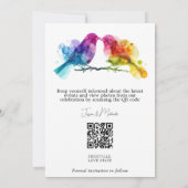 LGBTQ+ mit QR-Code Rainbow Lovebirds Save The Date (Rückseite)