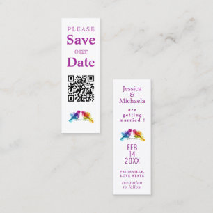 LGBTQ+ mit QR-Code Rainbow Lovebirds Telefonnummerkarte