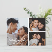 LGBTQ Modern Foto Collage Flat Save the Date Card (Stehend Vorderseite)