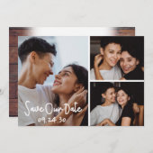 LGBTQ Modern Foto Collage Flat Save the Date Card (Vorne/Hinten)