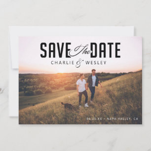 LGBTQ Modern Save the Date mit Foto