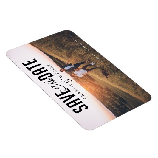 LGBTQ Modern Save the Date mit Foto Magnet (Rechte Seite)