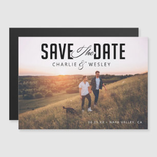 LGBTQ Modern Save the Date mit Foto Magneteinladung
