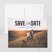 LGBTQ Modern Save the Date mit Foto Postkarte (Vorne/Hinten)