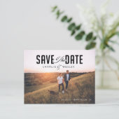 LGBTQ Modern Save the Date mit Foto Postkarte (Stehend Vorderseite)
