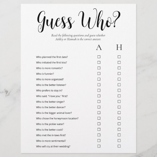 LGBTQ Moderne 2-seitige Brautparty-Spiele Flyer (Hinten)