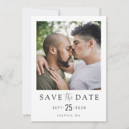 LGBTQ Modernes, einfaches, elegantes Foto Save the Date