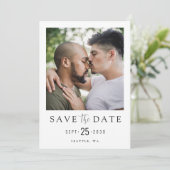 LGBTQ Modernes, einfaches, elegantes Foto Save the Save The Date (Stehend Vorderseite)