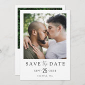 LGBTQ Modernes, einfaches, elegantes Foto Save the Save The Date (Vorne/Hinten)