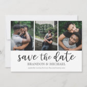 LGBTQ Modernes Skriptfoto Collage Save The Date (Vorderseite)