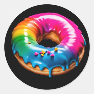 Lgbtq+ Neon-Stolz-Donut Runder Aufkleber