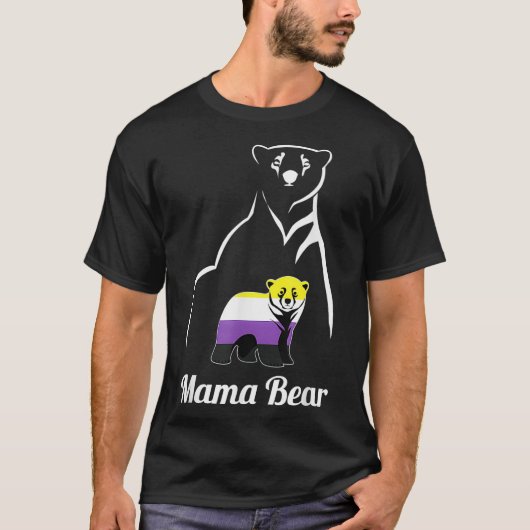 LGBTQ NonBinary Mama Bear LGBT NonBinary Pride Enb T-Shirt (Vorderseite)
