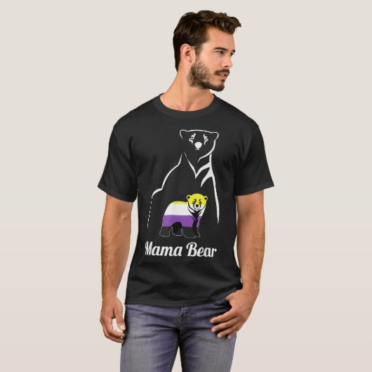 LGBTQ NonBinary Mama Bear LGBT NonBinary Pride Enb T-Shirt (Vorne ganz)
