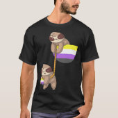 LGBTQ Nonbinary Pride Sloth Rope Playing Nonbinary T-Shirt (Vorderseite)