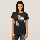 LGBTQ Nonbinary Pride Sloth Rope Playing Nonbinary T-Shirt (Vorne ganz)