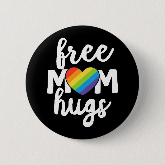 LGBTQ Nur gratis Mama Hugs Pride Month Button (Vorderseite)