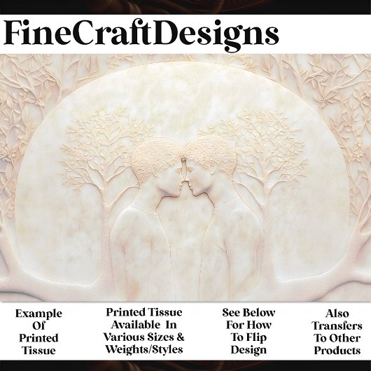 LGBTQ-Paar in Liebe mit X6-Decoupage Seidenpapier