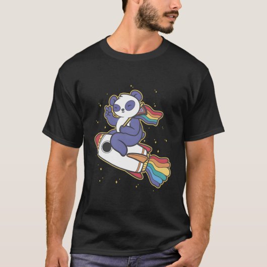 Lgbtq Panda Space T-Shirt (Vorderseite)