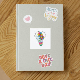 LGBTQ Pansexual Flag Sonnenblumen in einer Glühbir Quadratischer Aufkleber