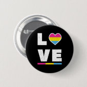 LGBTQ Pansexual Pride Flag Distressive Grunge Lieb Button (Vorne & Hinten)