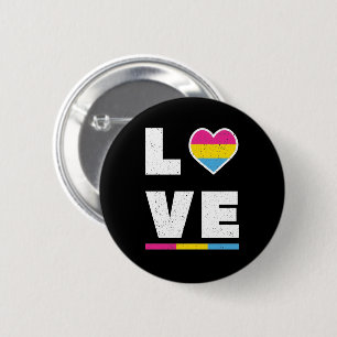 LGBTQ Pansexual Pride Flag Distressive Grunge Lieb Button