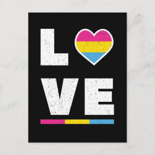 LGBTQ Pansexual Pride Flag Distressive Grunge Lieb Postkarte