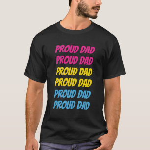 LGBTQ Pansexuelle Stolz Papa Wiederholender Text T-Shirt