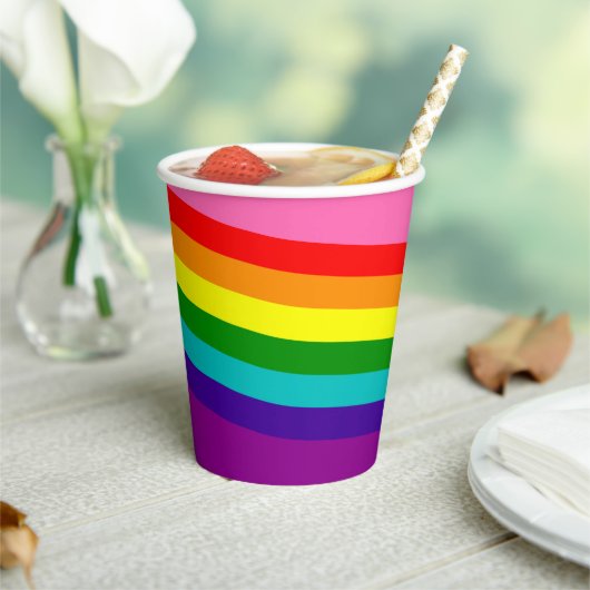 LGBTQ Party Rainbow Flag Gay Pride LGBT Paper Cup Pappbecher (In Situ)