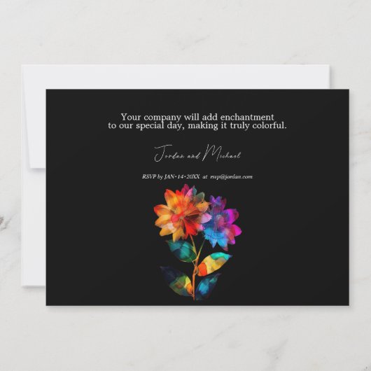 🌈 LGBTQ Petals & Pride Einladung (Rückseite)