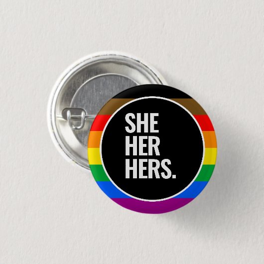 LGBTQ+ Philadelphia-Pride-Flag (QPOC) Button (Vorne & Hinten)