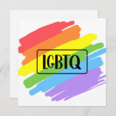 LGBTQ Pinselstriche Rainbow Einladung (Vorne/Hinten)