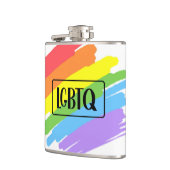 LGBTQ Pinselstriche Rainbow Flachmann (Links)