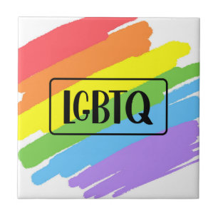 LGBTQ Pinselstriche Rainbow Fliese