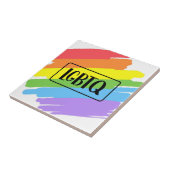 LGBTQ Pinselstriche Rainbow Fliese (Seite)