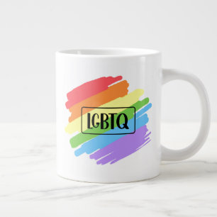 LGBTQ Pinselstriche Rainbow Jumbo-Tasse