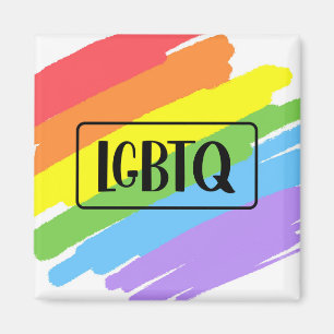 LGBTQ Pinselstriche Rainbow Magnet