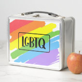 LGBTQ Pinselstriche Rainbow Metall Brotdose (Beispiel)