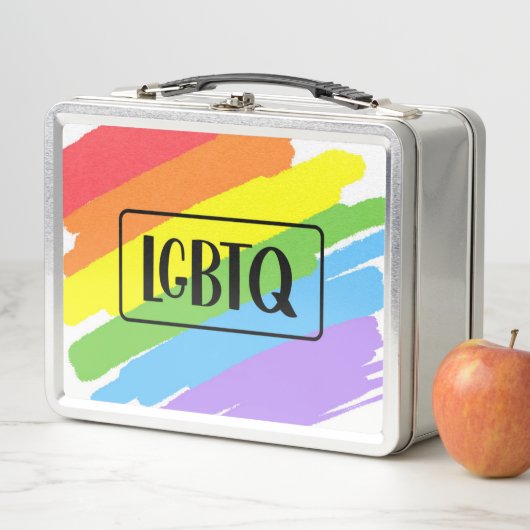 LGBTQ Pinselstriche Rainbow Metall Brotdose (Beispiel)