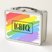 LGBTQ Pinselstriche Rainbow Metall Brotdose (Vorderseite)