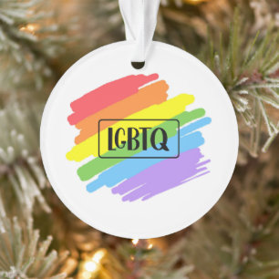 LGBTQ Pinselstriche Rainbow Ornament