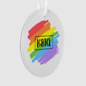 LGBTQ Pinselstriche Rainbow Ornament (Vorderseite)